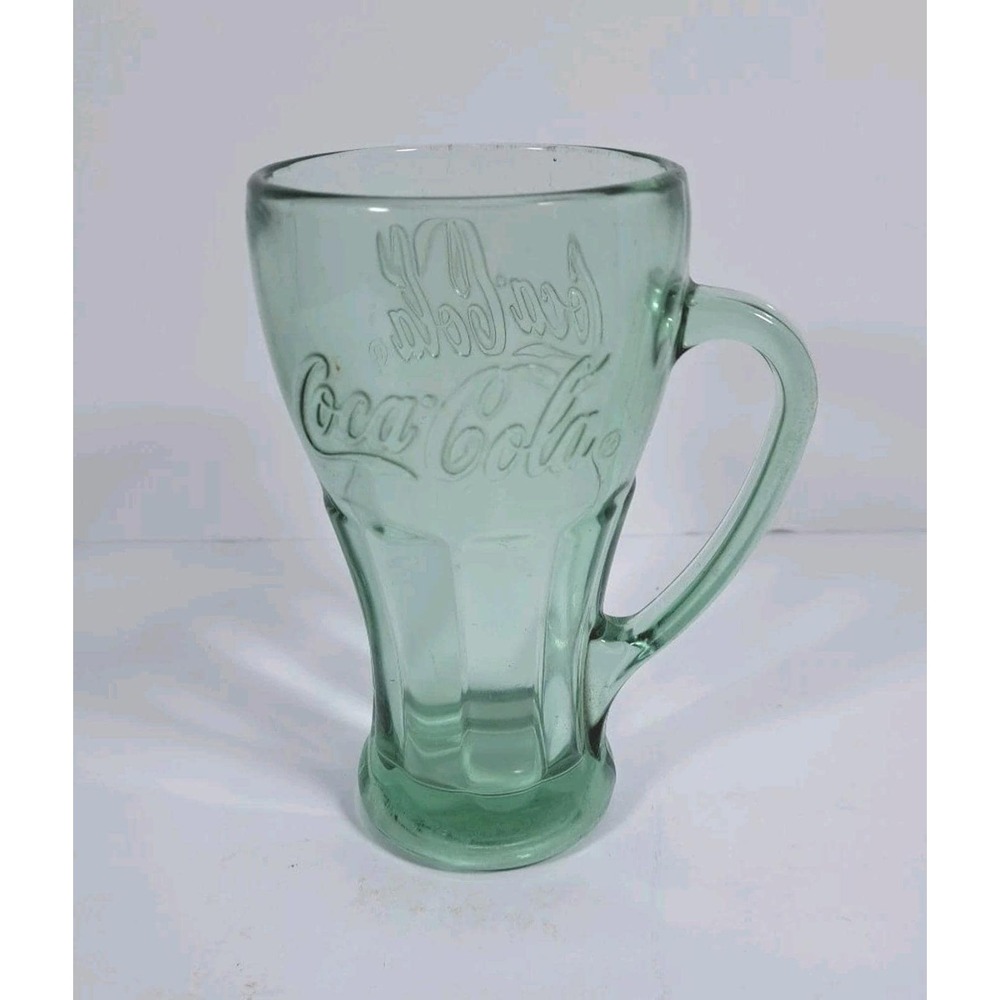 Vintage Coca-Cola Georgia Green Embossed Glass Mug Soda Fountain Beer Stein